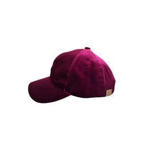 C.C Beanie Hot Pink Velvet High Ponytail Bun Baseball Cap Adjustable Strap OS